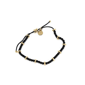 NWT Marc By Marc Jacobs Black and Gold Beaded Adjustable String Bracelet